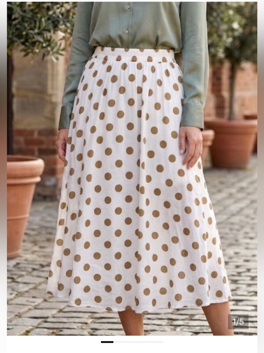Tulip B Polka Dot Midi Skirt. Size Xl - Picture 2 of 5